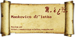 Maskovics Életke névjegykártya